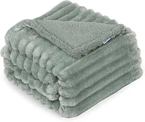Waterproof Pet Blanket for Large Dogs & Cats - Reversible Calming Plush, Washable Furniture Cover for Couch, Bed, Car Seat, Blocks Leaks, Stains & Pet Fur (Green, 60"x80")