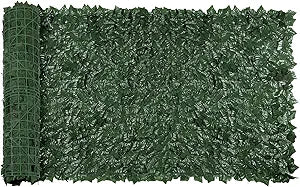 Artificial Ivy Privacy Fence,U'Artlines Heavy Duty Artificial Hedges Fence and Faux Ivy Vine Leaf Decoration Screen Garden Wall Fence for Outdoor Garden Decor (59x118Inch)