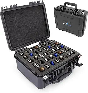 CASEMATIX 13" 40 Folding Knife Case - Waterproof Pocket Knife Holder and Knife Box Organizer Fits 40 Folding Knives, Swiss Army Knives & More Up To 5" Folded in Lockable Knife Storage Case