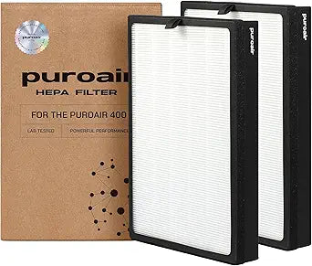 PuroAir 400 Replacement Filter - Genuine Puro Air 400 Filter Replacement - Official PuroAir Air Purifier HEPA Filter with CarbonTech Filters 99.9% of Pollen, Dust, Pet Dander, Smoke, Odors (2PK)