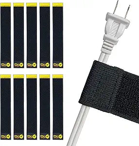 Selfie Straps by Wrap-It Storage, 9-inch (10-Pack), Black