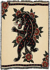 Pure Country Weavers Heart Breaker - Tattoo Design - Tapestry Throw Blanket Woven from Cotton - Made in The USA (50x60)