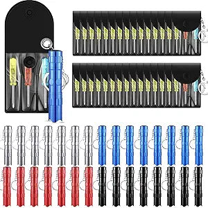 60 Pcs Mini Screwdriver Keychains LED Flashlights Keychain Set Adult Pinata Stuffers Father's Day Neighbor Gifts for Men, Tool Party Favors No Batteries Included