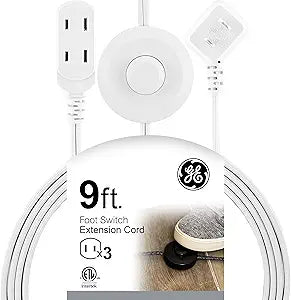 GE Extension Cord with Footswitch 3 Outlet Extension Cord