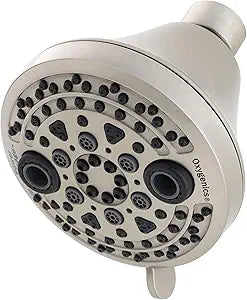 Oxygenics 88546 PowerMassage Brushed Nickel Fixed Shower Head, Modern Style, 5 Settings, 20-Inch