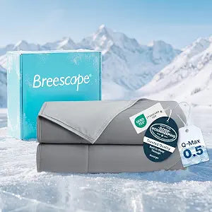 Breescape Cooling Comforter King Size - BlendTek Q-Max>0.5 Tech, Breathable Blanket for Hot Sleepers & Night Sweats, Reversible Quilt, Premium Lightweight Summer Bedding, 106x90 Inches
