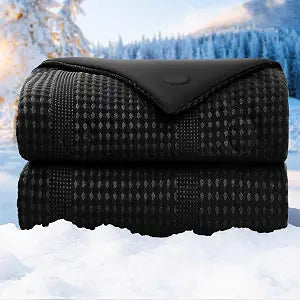 Waffle Weave Cooling Comforter King Size, Q-Max 0.45 Reversible Cooling Blanket for Hot Sleepers, Breathable Lightweight Silk Smooth Summer Bedding, Quilted Ice Blanket, Black