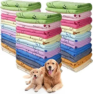 30 Pcs Dog Towels for Drying Dogs Bulk 20 x 40 Inch Quick Drying Pet Bath Towels Colorful Pet Grooming Towel Absorbent Microfiber Towel for Small Medium Large Dog Puppy Cat (Multicolor)