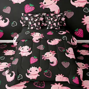 Feelyou Axolotl Ocean Sealife Comforter Set Twin Size Kids Boys Girls
