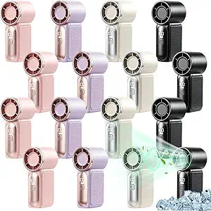 VZZNN Portable Handheld Fan 12 Pack, 6 Speeds Mini Personal Fan with LED Display, High Velocity Cooling Fan for Travel, Office & Outdoor