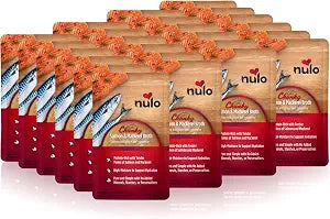 Nulo FreeStyle Cat Broth Pouches, Chunky Salmon & Mackerel, High-Protein Wet Cat Food Topper Treat for Indoor & Outdoor Kittens and Adults, 24 x 2.8oz