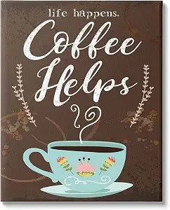 Coffee Helps Chalkboard Style, 16 x 20 Inch Canvas Wall Art