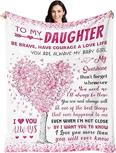 Daughter Gifts from Mom Dad - Daughter Birthday Gifts - Teen Girl Gift Trendy Stuff - Gift for Teen Girls & Kids - Christmas Graduation Present for Daughters - to My Daughters Blanket 60"X 80"
