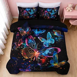 A Nice Night Galaxy Bedding Sets���6pcs Butterfly Comforter Set