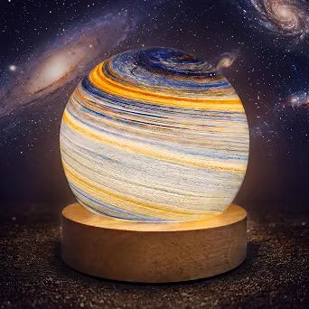 Jupiter Crystal Lamp, Planet Ball Gifts, 3 Colors with Push Botton, Stepless Dimming, Space and Science Gifts for Holiday Birthday Christmas, Room Decor for Boys and Girls