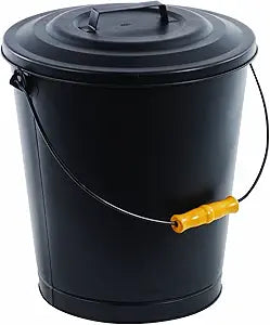 Pleasant Hearth Fireplace Ash Bucket with Lid,Black