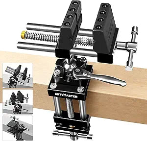 ArtyMaster 360 Rotating Bench Vise with Quick-Release Ratchet Wrench - Versatile Woodworking & Pipe Vise for Home Improvement - 4 Inch Workbench Vise for Carving, Repair & DIY Projects (WT117A)