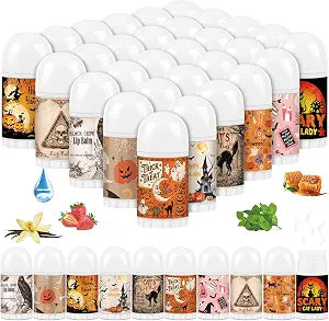 30 Pcs Halloween Mini Lip Balms Bulk, Halloween Ghost Party Favors