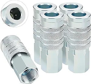 1/2 I/M Industrial Type Air Coupler with 1/2 FNPT, Steel High Flow 5PCS Air Tool Fittings