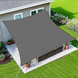 Amagenix Sun Shade Sail 16'X20' Curved Edge Outdoor Shade Canopy Dark Grey Breathable 95% UV Block Shade Cloth for Patio Garden Backyard (We Make Custom Size)