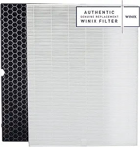 Genuine Winix 116130 Replacement Filter H for 5500-2 Air Purifier , 16.25"L x 12.5"W x 1.5"Th, White