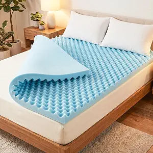 Geekman 2 Inch Memory Foam Mattress Topper,TwinXL SizeCooling Gel Foam Mattress Topper for Outdoor,RV,Bedroom,Plush Feel,Breathable,Pressure Relieving,CertiPUR Certified