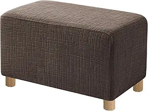 High Stretch Oversized Ottoman Cover, Ottoman Cover Rectangular for Folding Storage Stool, Thick Ottoman Slipcovers Washable Removable, with Elastic Bottom (X-Large, Light Brown)