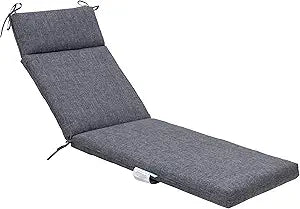 QILLOWAY Outdoor Chaise Lounge Cushion,All Weather High-Density Foam Recliner Chairs Replacement Cushions,Charcoal Grey,Black.