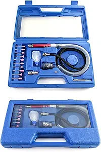QWORK Air Micro Grinder, 2 Set 1/8" Mini Pencil Polishing Cutting Tool Pneumatic Pencil Die Grinder, 65000 RPM Free Speed
