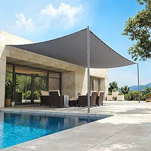 VICLLAX 90% Shade Fabric Sun Shade Cloth with Reinforced Grommets & D-Ring Eyelets for Outdoor Patio Garden Pergola Cover Canopy 12x16FT, Dark Grey