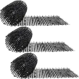Abbylike 3 Pack 6.5 ft Cat Repellent Mat with Spikes Outdoor 78x11'' Cat Repellent Outdoor Deterrent Indoor Prickle Spike Strips for Animals for Keep Pet Off Couch Furniture Garden Fence (Black)