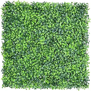 Patio Paradise 20"x20" (6PC) Artificial Grass Wall Panels Greenery Backdrop Faux Boxwood Hedge Fake Ivy Privacy Screen for Outdoor Wedding Dcor Photography Background, Boxwood Double Color
