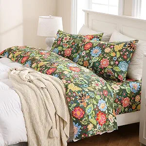 MEISHANG Floral Sheets Queen, Beauty Pattern Sheets, 16" Deep Pocket