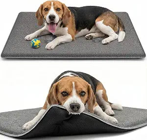 Chew Proof Dog Bed Mat, Indestructible Kennel Pad for Teething Puppies & Aggressive Chewers, Durable Waterproof Machine Washable Crate Mat for Medium Dogs,35"x22"(Indoor/Outdoor Use)