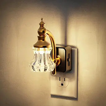 JandCase Night Light, Night Lights Plug into Wall, Glass Flower Nightlight