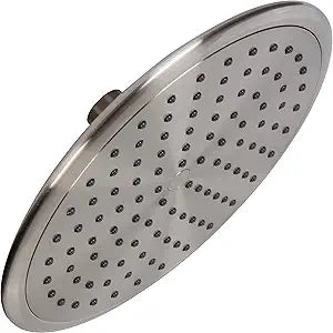 Aqua Elegante Waterfall Showerhead - 9 Inch Large Overhead Rain Shower Head With Self-Clean Nozzles, High Flow Best With Extension Arm - 2.5 GPM - Brushed Nickel