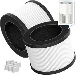 2-Pack BW302 Replacement Filter Compatible with LUNINO BW302 Air Purifier, with Aromatherapy Tablets
