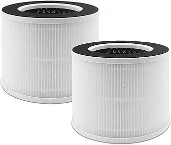 2 Pack True Air Purifier Filter Replacement for RENPHO RP-AP088, Compatible with RP-AP088W RP-AP088B RP-AP088-F1 and RP-AP088-F2, Activated Carbon Filter, White