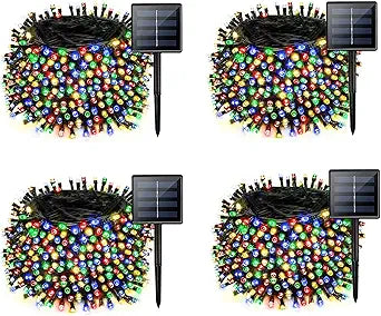 4 Pack Solar String Lights for Outside, 170 FT Total 480 LED Solar Chrismas Lights Outdoor with 8 Modes & Memory Function, Waterproof Twinkle Light for Xmas Tree Yard Party Decorations (Multicolor)