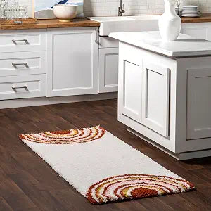 Nuloom Dotty Orange/Ivory, 2'6" x 6', Half Sunset, Shag, Soft and Cozy, High Traffic, Stain Resistant, Easy Clean, Durable Runner for Bedroom, Living Room, Dining Space, Den, Foyer, Entryway