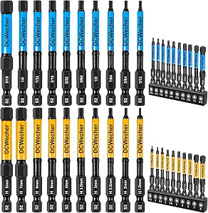 DCWecher 3-Inch Impact Hex Bit Set, 20PCS Long Allen Wrench Drill Bit Set