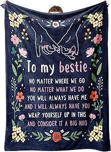 GiltGlimmer Friendship Gifts for Women, Best Friend Birthday Gifts for Women, Best Friend Blanket Gift, to My Bestie Throw Blanket for Christmas 80" x 60"