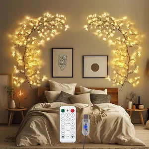 YCoisini Enchanted Willow Vine Lights for Home Decor with 160LEDs, 8.2FT Wall Decoration Light with 8 Remote Control Modes (Brown)(1PCS)