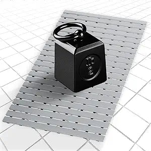AceOrbit Weighted Non Slip Bathtub Mat, Textured TPE Bath Mat for Textured Bathtub and Shower Surfaces, Without Suction Cups Doesn't Float, Works on Tile and Stone(Gray,38 x 17 Inches)