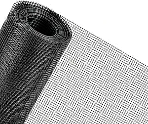 Rindion 48x102 Inch Window Screen Replacement, DIY Adjustable Pet-Proof Patio Screen, Anti-Mosquito Window Screen Mesh for Porch and Sliding Doors (Black)