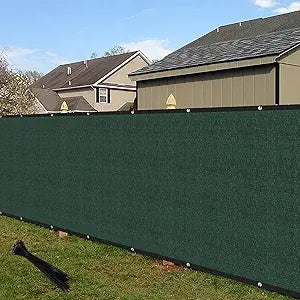 ECOOPTS 6'x50' Privacy Fence Screen Windscreen with Copper Grommets, Fit for Commercial Fence and Residential Garden Outdoor 90% UV Blockage, Cable Zip Ties Included (Green)
