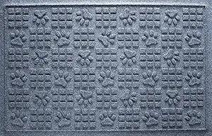 WaterHog Durable Indoor Outdoor Mat  Slip-Resistant Water Trapping Door Mat for Entryway, Porch, Garage, Mudrooms, Patios, Decorative Floor Covering, Made in USA, Dog Paw Design, Bluestone, 2' x 3'