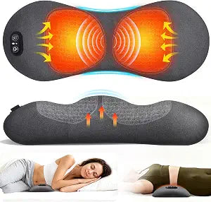 3-In-1 Update Rechargeable Electric Lumbar Support Pillow,Triple Fusion Back Massager With Heat,Vibration & Traction Triple Fusion Massager For Sciatica,Back Massager For Pain Relief Deep Tissue Bed
