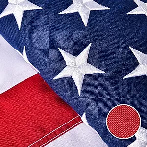 American Flag for Outside 5x8 Ft - TearProof Series Outdoor Use US Flags - Long Lasting, Fade Resistant - Thick Spun Polyester USA Banner - High Wind United States Flag - Embroidered Stars, Sewn Stripes, Brass Grommets