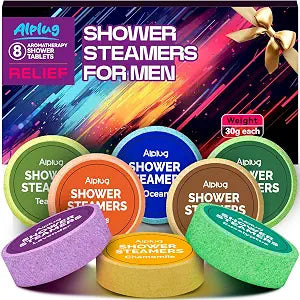 Shower Steamers for Men 8 Pack - Mens Stocking Stuffers 2026, Shower Bombs Aromatherapy with Essential Oils, Gifts for Mens Who Have Everything, Stocking Stuffers for Men, Christmas Gift for Dad